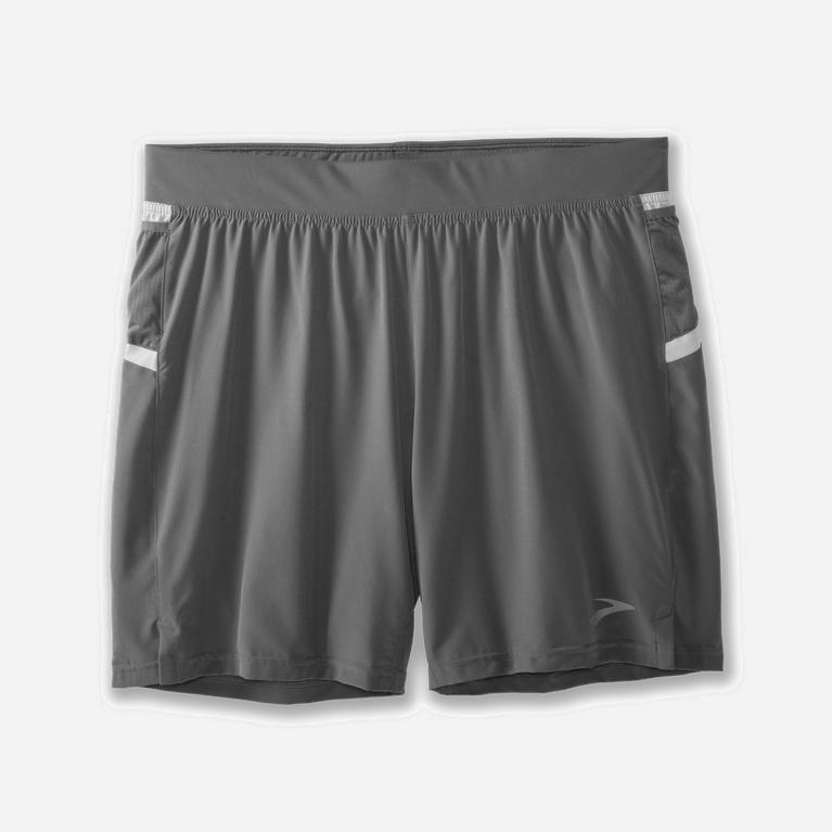 Brooks Sherpa 7 2-In-1 Men's Running Shorts UK Outlet - Steel/Ash/grey (NOZKY0561)